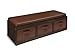 Badger Basket Kid's Padded Toy Storage Bench with Cushion and Three Fabirc Bins - Espresso
