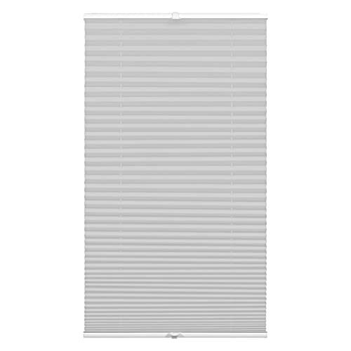 GARDINIA Concept Pleated Daylight, Opaque, Folding Roller Blind, Translucent, Adjustable, Easy to Can Be Shortened in Width, Grey, 80 x 210 cm
