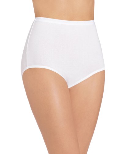 Bali Women's Stretch Brief Panty, White, 7