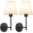 JOFIOS Wall Lights Battery Operated Wall Sconces Set of 2,Gold Wireless Wall Sconces with Remote,9 Colors Modes Rechargeable Wall lamp for Bedroom Living Room (Black, 14.5 inch)