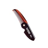 ZEUS Folding Mustache Comb, Handmade Saw-Cut Best