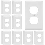 ENERLITES Duplex Receptacle Outlet Wall Plate, Size 1-Gang 4.50" x 2.76", Unbreakable Polycarbonate Thermoplastic, UL Listed, 8821-W-40PCS, White (40 Pack)