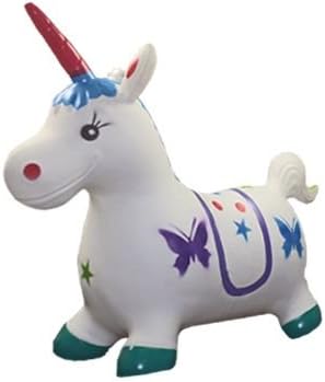 Inflatable Bouncy HORSE For Kids, RIDE ON Animals, HOP, Jump on, Birthday GIFT (Unicorn)