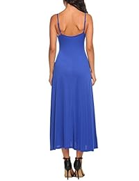 beyove Mujer Sin Mangas Cuello En V Cruzado Fruncido Cintura Adelgazante Vestido de Swing