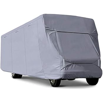 RVMasking Upgraded Waterproof Class C RV Cover, Fits 26'-29' RVs - Easy Installaiton Anti-UV Ripstop Camper Cover with Adhesive Repair Patch