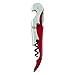 True Brands TrueTap Double Hinged Waiters Corkscrew, Top-notch Stainless Steel Opener with Foil Cutter Built to Last Wine Key Metallic Red, Set of 1