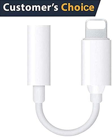 KODDSAV 3.5mm Headphone Jack Adapter, Connector for Phone Xs MAX/XR/XS/X/8/7/Plus/6S/6/SE/5S/5C/Pad/and More, Music Control & Calling Function Supported ios12 – White (White)