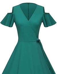 GownTown Vestidos de manga corta estilo retro de los años 50 para mujer