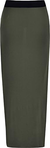 ElizasLadies Elasticated Full Length Stretchy Jersey Womens Plain Maxi Skirt