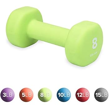 Gaiam Neoprene Dumbbell Hand Weight, Green, 8 lb (Sold as Single Dumbbell)