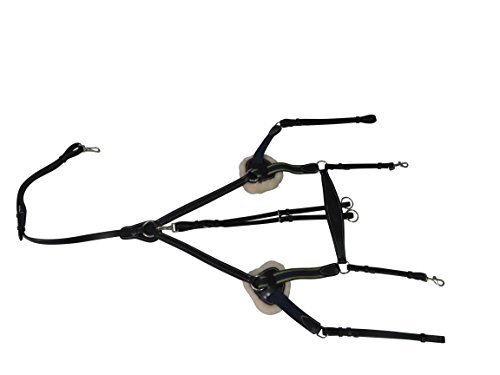 Henri de Rivel PRO 5 Point Elastic Breastplate W/Running Attach, Black, Oversized