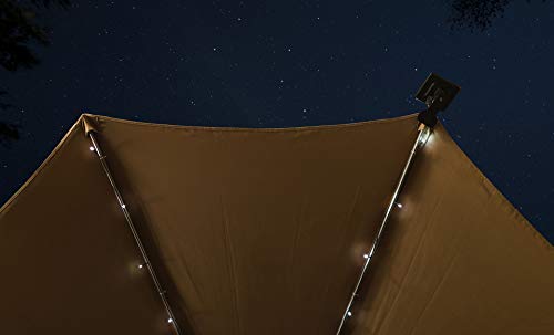 Umbrella Solar String Lights - Cool White - 72 total LEDs, 8 strings, 9 LEDs per string - Thumbnail 2