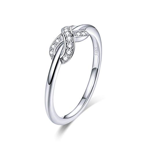 Bijoux Blu 925 Sterling Silver Infinity Love Infinite Clear CZ Rings for Women Engagement Wedding Jewellery