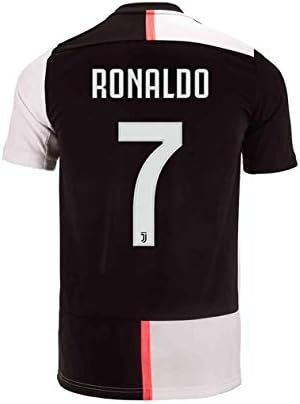Ki goddess Juventus 2019-2020 New Season #7 Ronaldo Home Mans Soccer Jersey Black/White Size（S-XL）