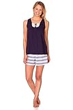 Women's Patricia Cute Navy Tank and Blue-Striped Boxers 2 Piece Sleepwear Set