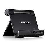 Aibocn Upgraded Multi-Angle Aluminum Stand for Tablets Smartphones and E-Readers Compatible with iPhone iPad Air iPod Samsung Galaxy/Tab HTC Google Nexus LG OnePlus and More, Black