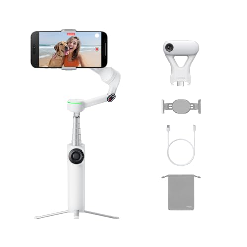 Insta360 Flow 2 Pro KI-Tracker-Bundle Weiß, Gimbal für iPhone/Android, Vlog