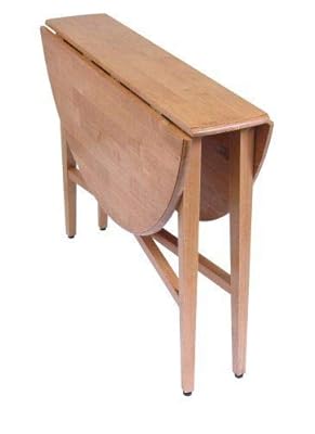 42-Inch Round Drop-Leaf Table for Dining Room or Kitchen Use