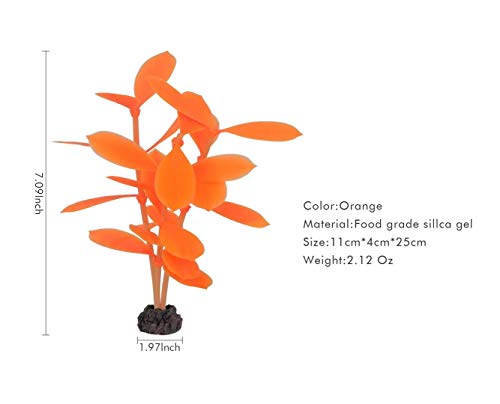 Carefree Fish Aquarium Glowing Plant Food Garde Silica Gel Plants for Fish Tank Decorations Not Silk Not Plastic Not Silicone Artificial Realistic Water Plant
