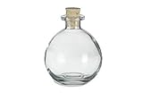 Round Glass Bottle 8.5 Ounce with Cork for decoration, wedding, anniversary, oils, other creative use