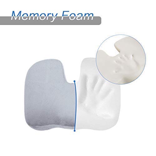 Essort Seat Cushion U-shaped Memory Foam Back Lumbar Support Provides Pillows Coccyx Sciatica Tailbone Relief For Office Chair Car Sofa Wheelchair Outdoor with Washable Cover Grey