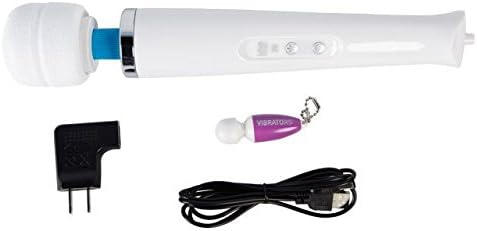 Rifrano 20-Speed Magic Wand Power Massager USB Rechargeable for Essential Vibrator (White)