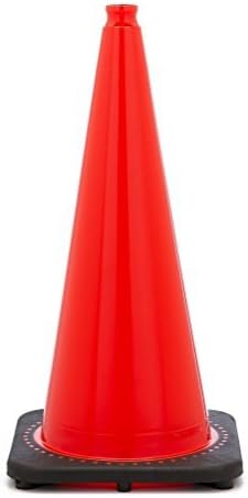 28" Orange Traffic Safety Cones with Black Base (Pack of 16)
