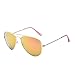 JM Retro Mirror Aviator Sunglasses for Men Women Metal Frame Sun Glasses UV 400 Protection (Gold/Pink)
