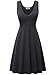 HUHOT Little Black Dresses for Women Funeral Cotton Dress for Women Tank Dress Sleeveless V Neck Summer Dress with Pockets Midi Flared Sun Dress