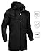 JINIDU Men's Lightweight Waterproof Rain Jacket Packable Outdoor Hooded Long Raincoat