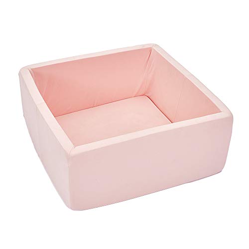 Wonder Space Deluxe Kids Square Ball Pit, Premium Handmade Kiddie Balls Pool, Soft Indoor Outdoor Nursery Baby Playpen, Ideal Gift Play Toy for Children Toddler Infant Boys & Girls (Pink) - Thumbnail 4