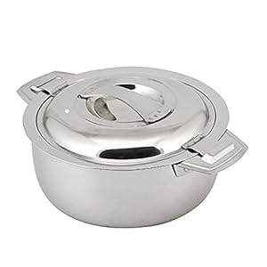 ANEKANTS DIAMOND Solid Steam Stainless Steel Casserole (Silver, 2000ml)