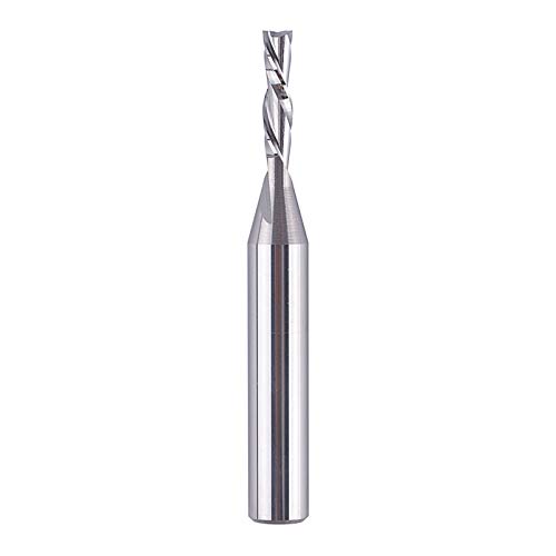 SpeTool 1/4 Inch Shank Down Cut Spiral Router Bit - 1/8" Cutting Diameter 1/2" Cut Length HRC55 Solid Carbide CNC End Mill for Woodworking, Plywood & MDF - Clean Top Surface Grooving Tool
