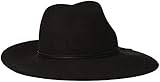 Phenix Cashmere Women's Wide Brim Wool Felt Fedora Hat, Black, One Size