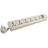 VCT - 220V/240V AC 13A Universal Surge Protector / Power Strip with 6 Universal Outlets. 50Hz/60Hz - 450 Joules. Max. 4000 Watt Capacity - Heavy Duty European Cord