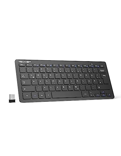TeckNet X 315 ultra slim wireless Mini keyboard (QWERTZ, 2.4 GHz, 84 keys) black