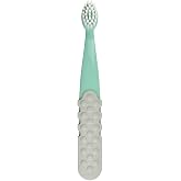 RADIUS Totz Plus Toothbrush, Kids Toothbrush for Ages 3+ Years, Extra Soft Plant Based Bristles with Non-Slip Grip Handle, BPA Free, ADA Accepted, Made in USA, Mint/Cool Grey, Pack of 1
