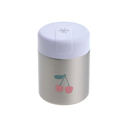LAESSIG Baby Childrens Thermal Warming Box Porridge Snacks Leak-Proof Stainless Steel 315 ml Food Jar Happy Fruits Cherry