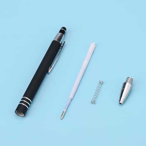 ENLACE Hochwertig Kugelschreiber Set 6 Stück Ergonomischer Kugelschreiber Metall Kulli mit Rutschfeste Griffzone, Druckkugelschreiber mit 10 Stück Kugelschreiberminen für Büro Haushalt, Schwarz thumbnail 3