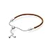 Pandora Sliding Golden Tan Leather Bracelet With Clear CZ 597225CGT2