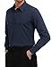 PJ PAUL JONES Young Mens Dress Shirts Slim Fit Basic School Shirts Soft Blue Dress Shirts (Navy Blue,M)