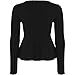 Forever Womens Long Sleeves Plain Zip Peplum Blazer Jersey Jacket Top