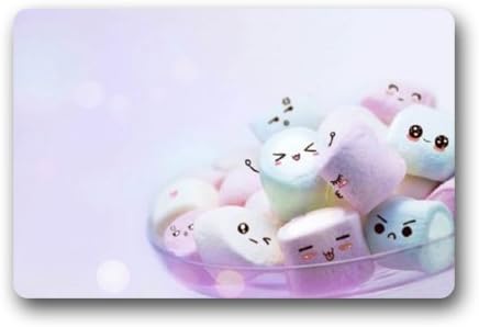 Custom Cute Design Facial Expressions Fabric Machine-wahable Non-woven Doormat Indoor/Outdoor