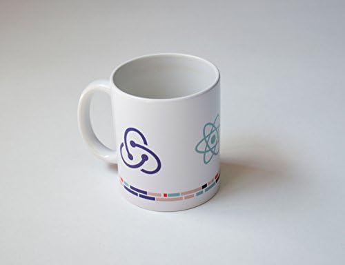 DEVELOPER REACT REDUX COFFEE MUG By ByteSwag - White Ceramic 11 oz Coffee Mug with React, Redux and React Router logo. Perfect gift for React developers.