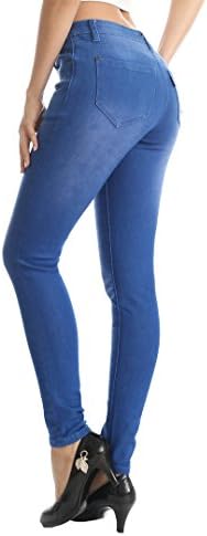 ZADDIC Skinny Jeans Women's Casual Butt Lift Stretch Jeans Leggings (2, Blue)