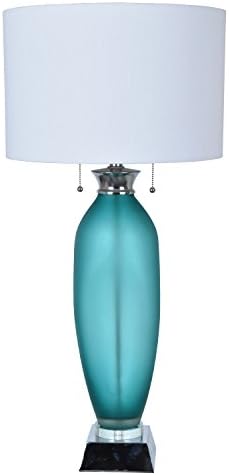 Shara Blue Glass and Chrome Finish Table Lamp