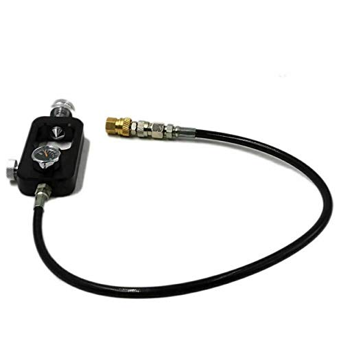HPDAVV Paintball Scuba,DIN Valve Scuba Adapter,4500psi PCP Paintball HPA Tank Fill Station,Stainless Air Fill Whip (24 inch Stainless Steel)