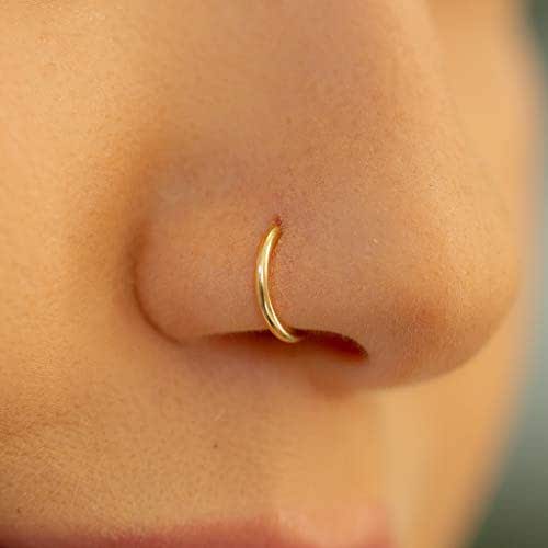 Gold Nose Ring,22G Nose Hoop Piercing,Tiny nose Rings,Small