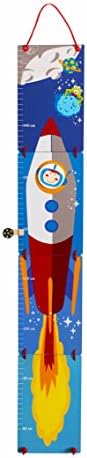 Wooden Foldable Growth Chart with Space Rocket Design - Measure Your Kids Height