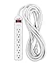 15 Ft 6 Outlet Surge Protector Power Strip: Multiple Electrical Outlet Safety Circuit Breaker has 15 Foot Long Extension Cord, Lighted On Off Switch, ETL Listed. Commercial, Business, Home, Office Use